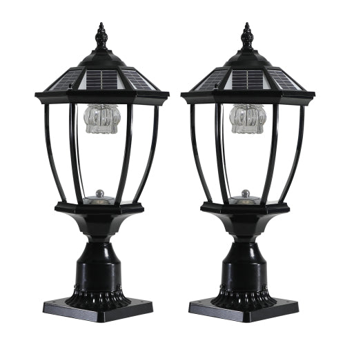 Solar Outdoor Lantern | Vintage Glass Design | 2-Pack