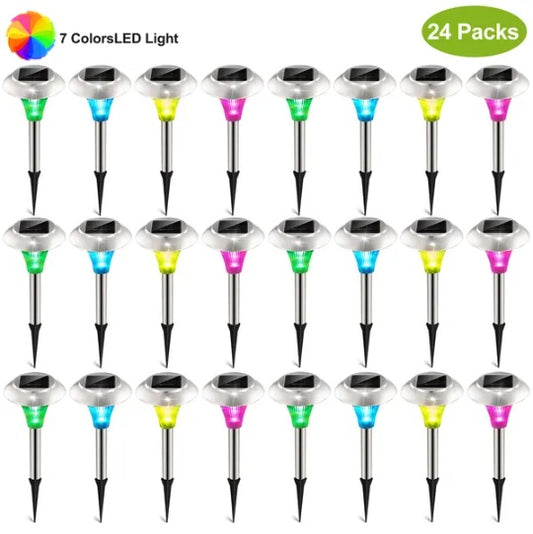 Solar Color-Changing Garden Pathway Lights | 24 Pack | IP44 Waterproof