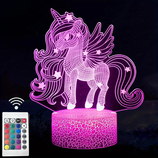 Pony 3D Illusion Night Light | Colour Changing | Touch & Remote