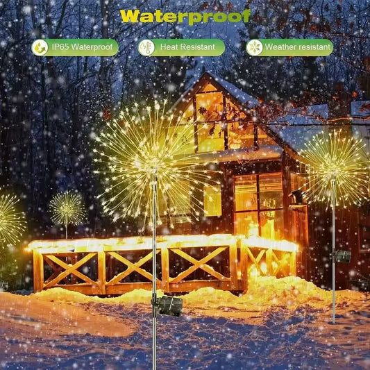 Solar Dandelion Firework Garden Light | IP65 | Warm & Color | 1 or 3 Pack