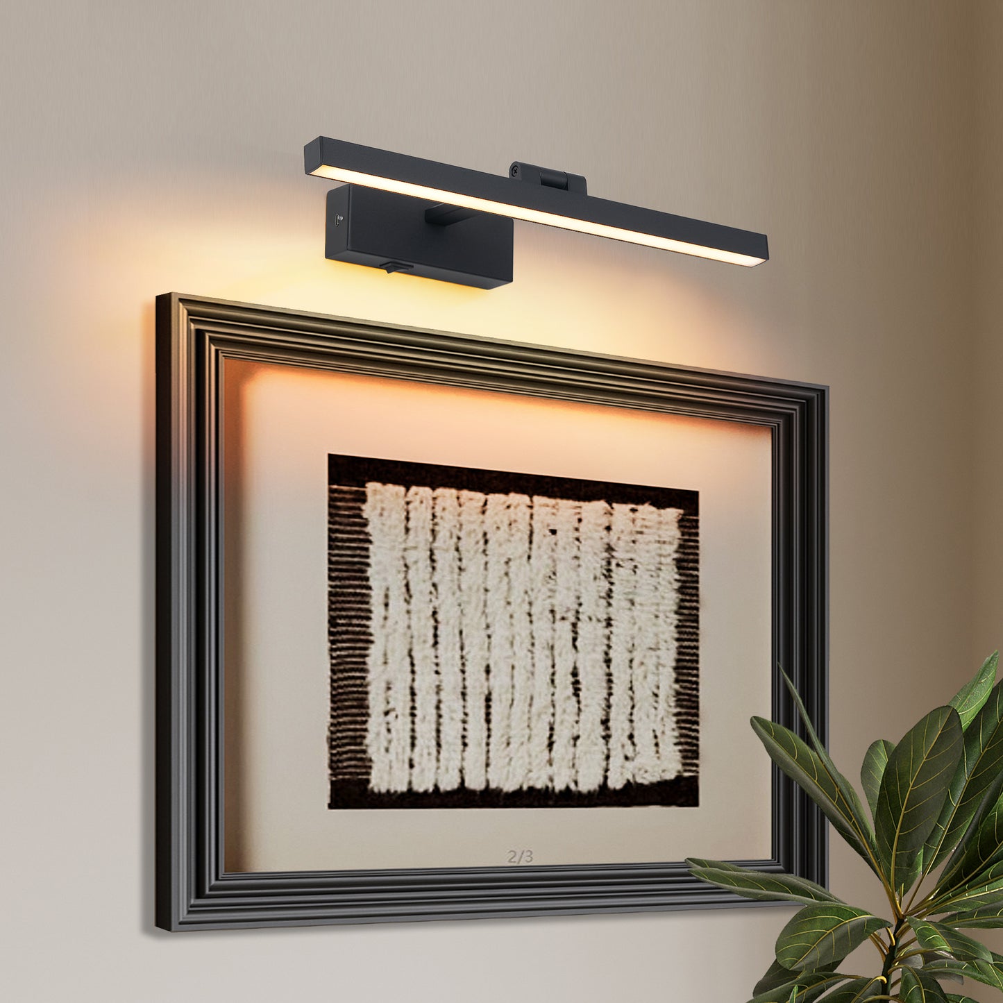16" Dimmable LED Vanity Light | Black Bathroom Wall Light Over Mirror
