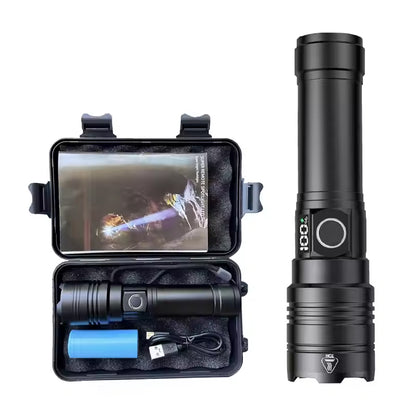 Super Bright Rechargeable Torch | 50,000 Lumens | 5 Modes | USB-C | IPX6 Waterproof