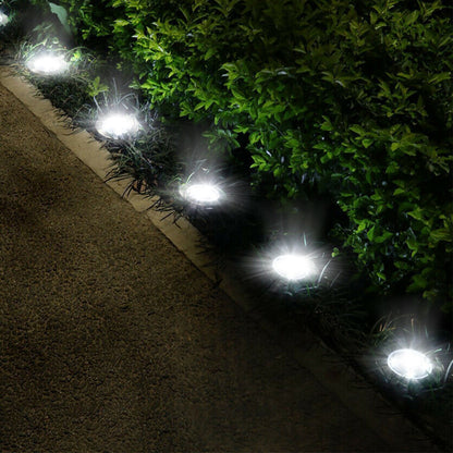 Solar In-Ground Path Lights | IP65 Waterproof | 8 LED | Auto On/Off | 4 Pack