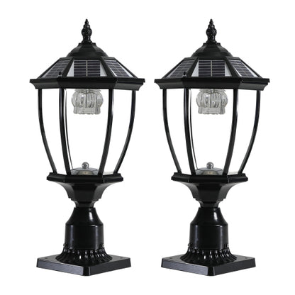 Solar Outdoor Lantern | Vintage Glass Design | 2-Pack