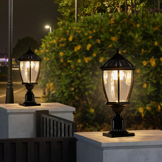 Solar Outdoor Lantern | Vintage Glass Design | 2-Pack