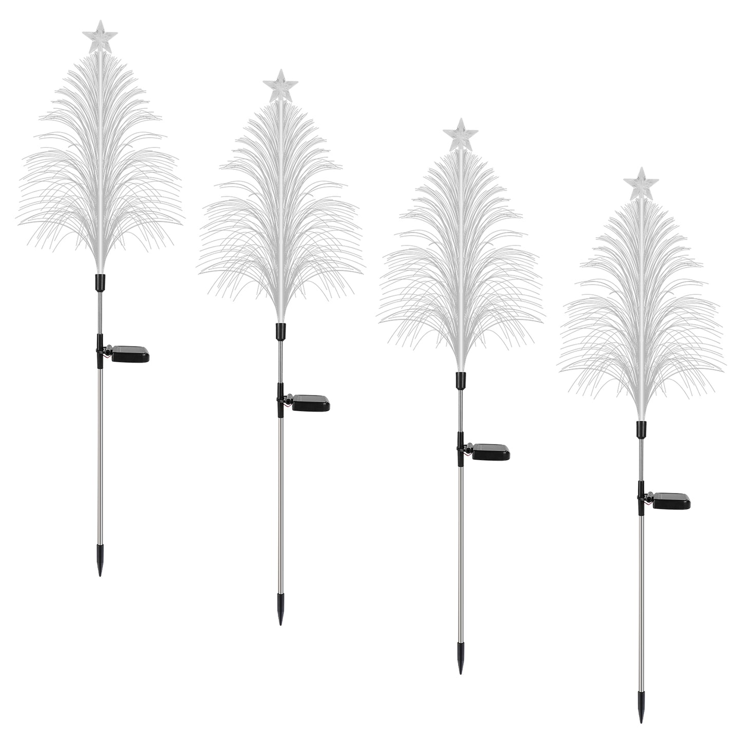 Solar Christmas Tree Garden Lights | 7 Color Changing | 4 Pack | IP44
