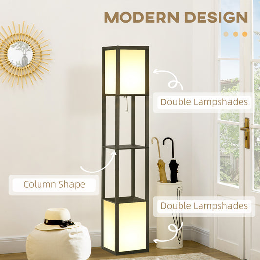 Shelf Floor Lamp with Storage Shelves
