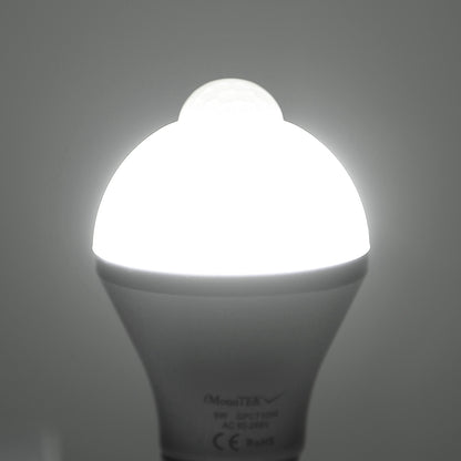 E27 Motion Sensor LED Bulb – 9W, 6500K, Dusk-to-Dawn