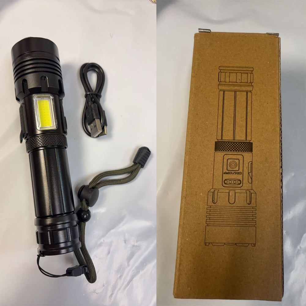 LED Rechargeable Torch | 10,000 Lumens | 4 Modes | USB | IPX4 Waterproof