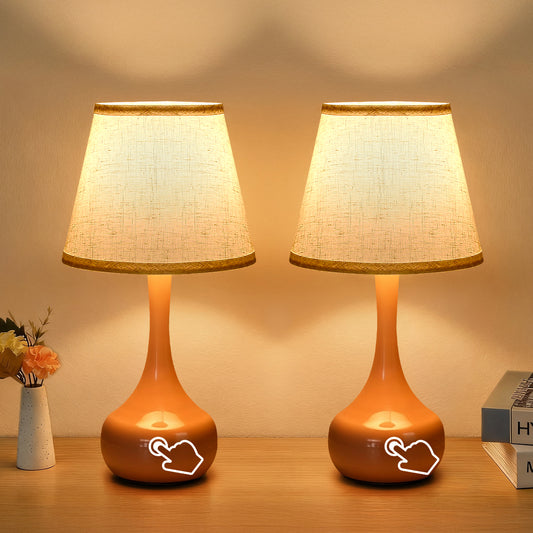 Pink Dimmable Bedside Table Lamps | Set of 2 | Touch Dimming