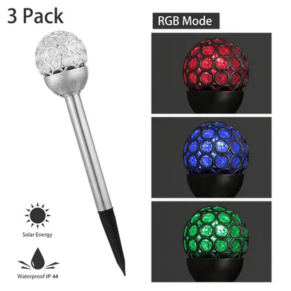 Solar RGB Ball Garden Lights | 3 Pack | IP44 Waterproof | Color Changing