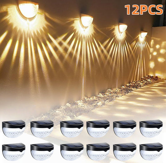 Solar Fence & Deck Lights | IP65 Waterproof | Warm, White & RGB | 6 or 12 Pack