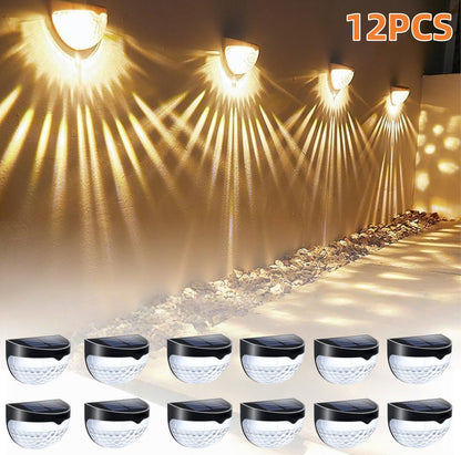 Solar Fence & Deck Lights | IP65 Waterproof | Warm, White & RGB | 6 or 12 Pack