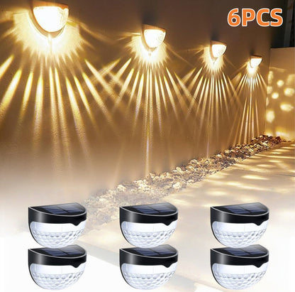 Solar Fence & Deck Lights | IP65 Waterproof | Warm, White & RGB | 6 or 12 Pack