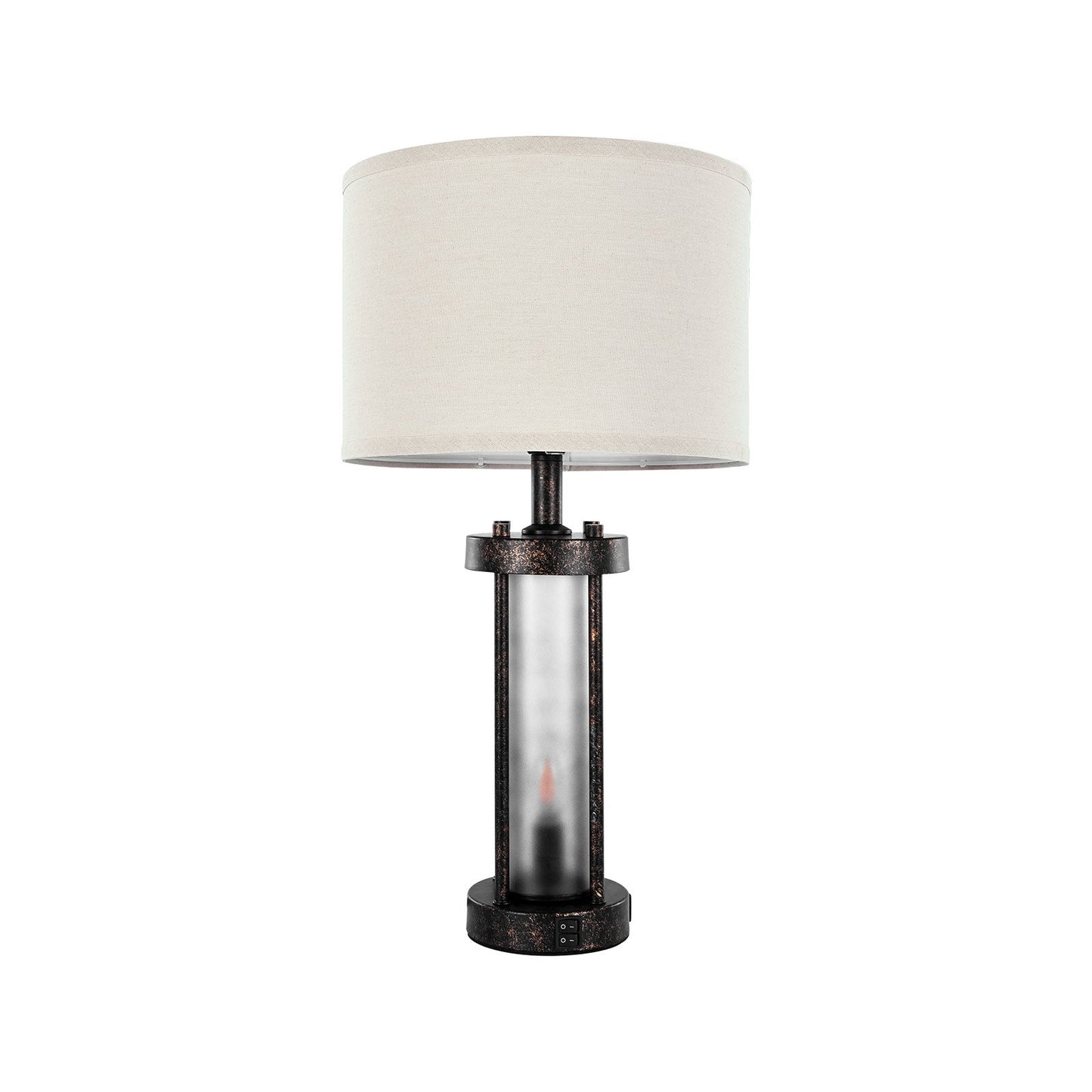 Farmhouse Bedside Table Lamps Set of 2 with USB Ports
