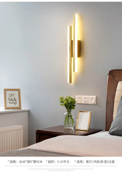 Copper Pipe LED Wall Sconce | Acrylic Shade | Bedroom, Living Room & Corridor
