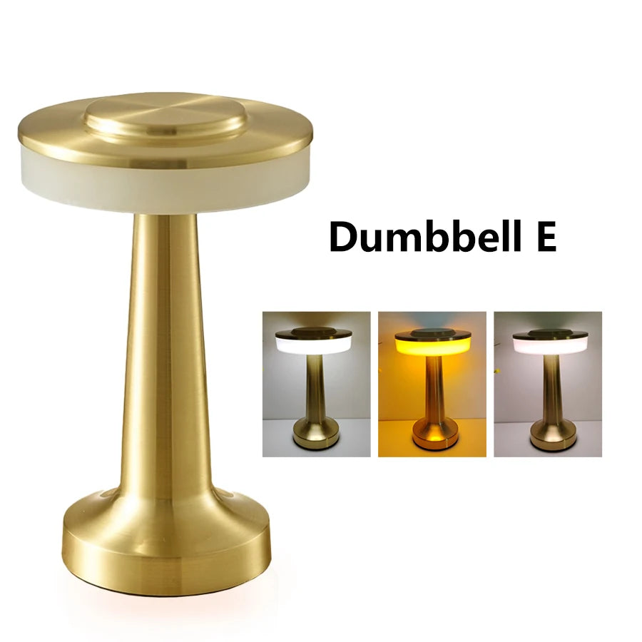 Metal Touch LED Table Lamp | Rechargeable | Bar & Restaurant Decor