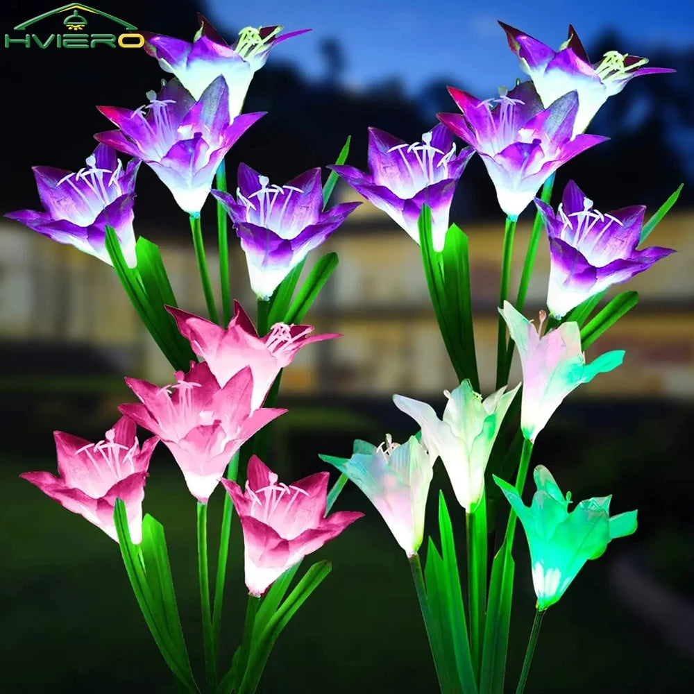 Solar Lily Flower Garden Light | IP65 Waterproof | 3 Colors