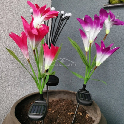 Solar Lily Flower Garden Light | IP65 Waterproof | 3 Colors