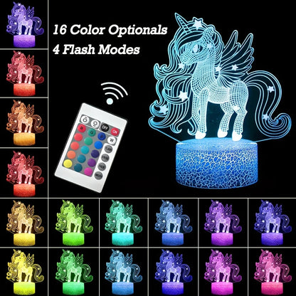 Pony 3D Illusion Night Light | Colour Changing | Touch & Remote