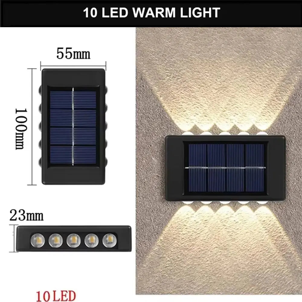 Outdoor Solar Wall Light | Warm White | Waterproof | Garden & Balcony