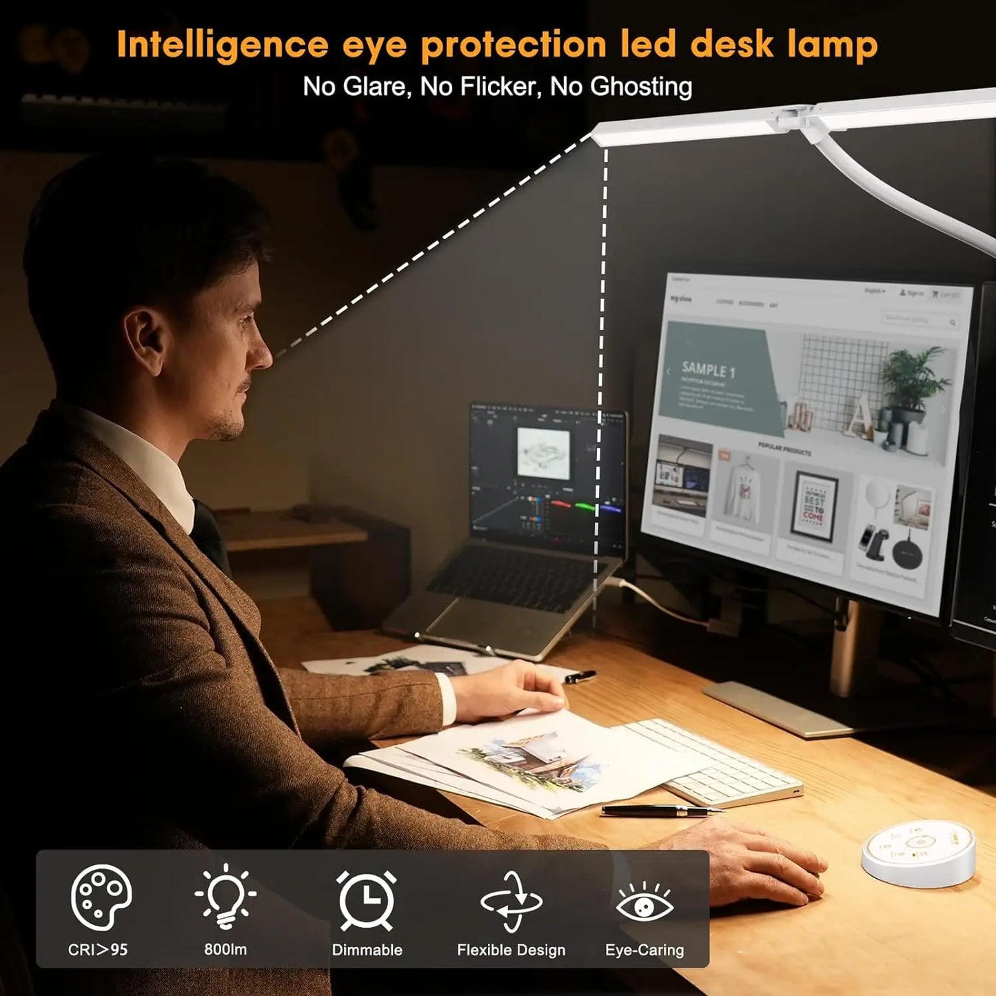 Architect LED Desk Lamp | Gooseneck | Dimmable | Eye-Care | Single & Double Head