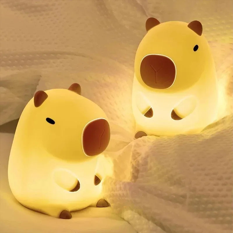Capybara Night Light | Silicone LED | Kids Bedside Lamp