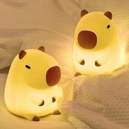 Capybara Night Light | Silicone LED | Kids Bedside Lamp