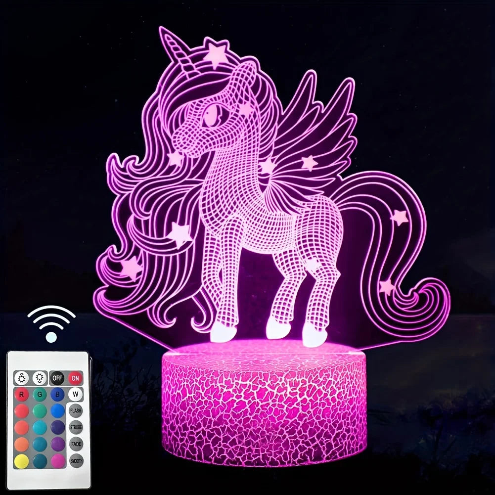 Pony 3D Illusion Night Light | Colour Changing | Touch & Remote