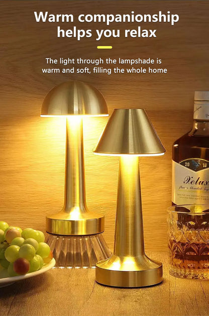 Metal Touch LED Table Lamp | Rechargeable | Bar & Restaurant Decor