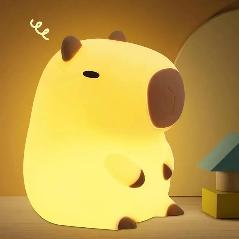 Capybara Night Light | Silicone LED | Kids Bedside Lamp