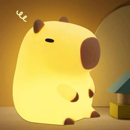 Capybara Night Light | Silicone LED | Kids Bedside Lamp