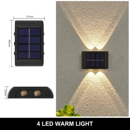 Outdoor Solar Wall Light | Warm White | Waterproof | Garden & Balcony