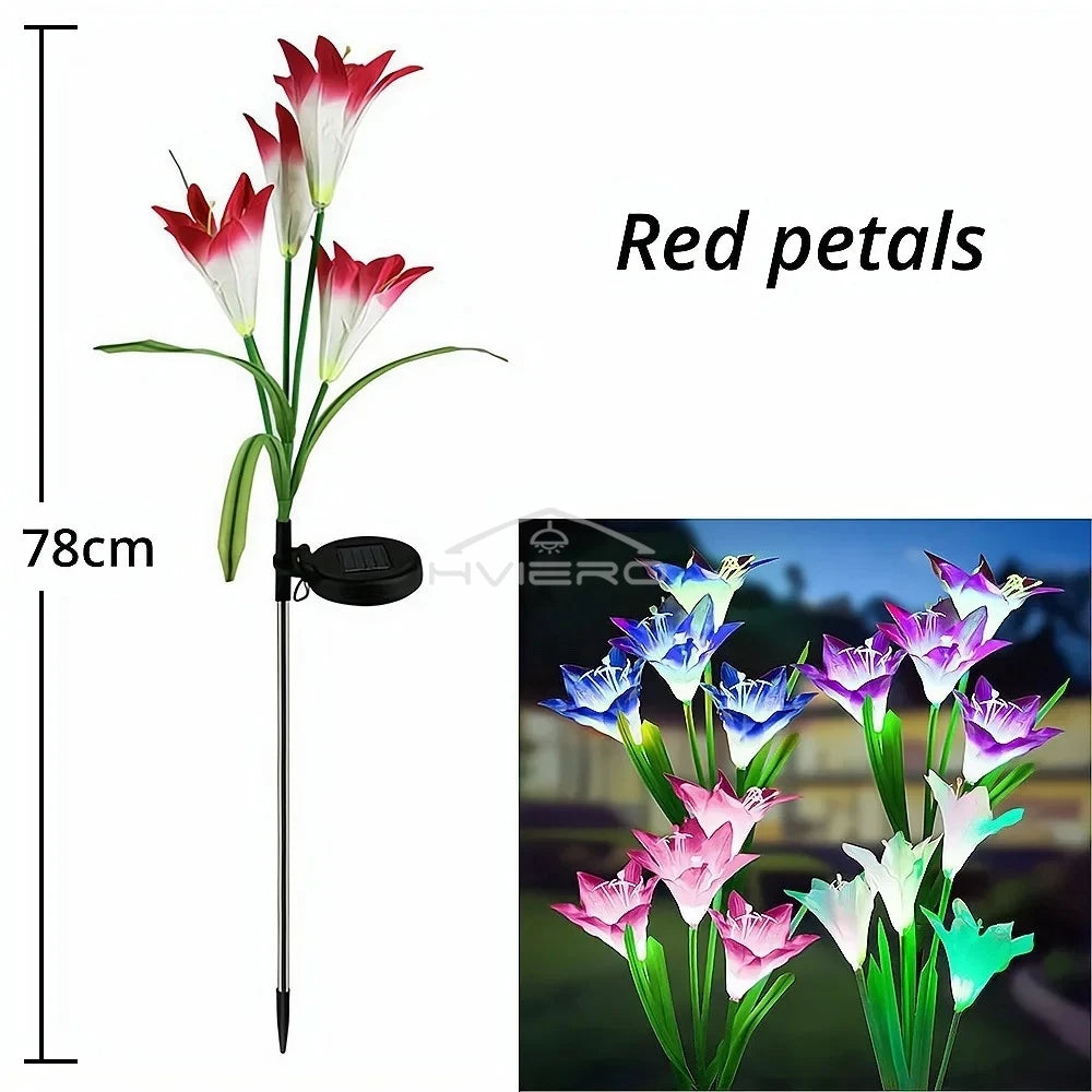 Solar Lily Flower Garden Light | IP65 Waterproof | 3 Colors