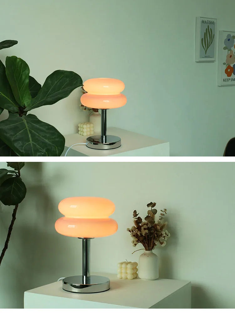 Macaron Glass Table Lamp | 3 Colour Temps | E27 | Bedside