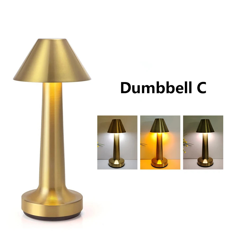Metal Touch LED Table Lamp | Rechargeable | Bar & Restaurant Decor
