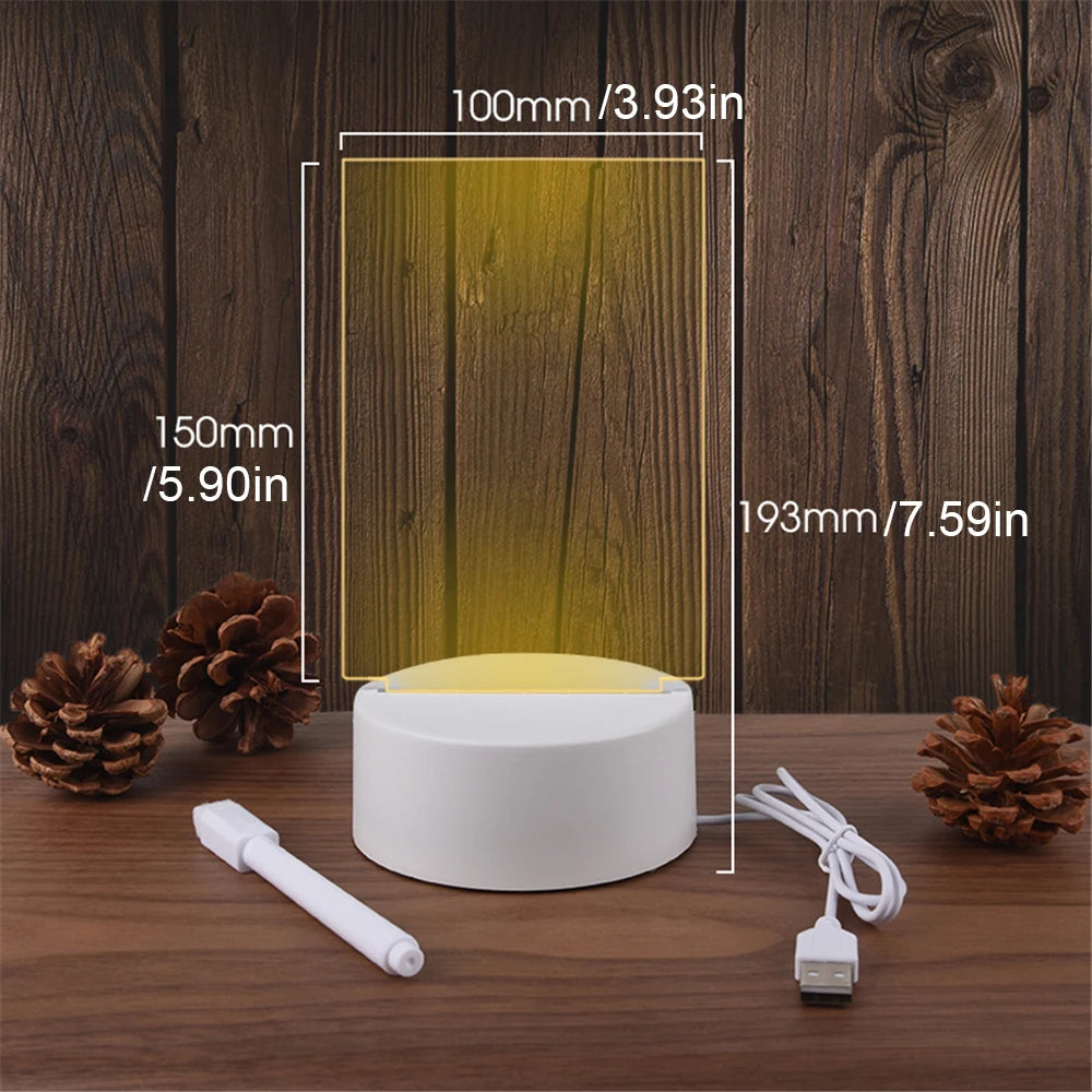 LED Acrylic Message Board Night Light
