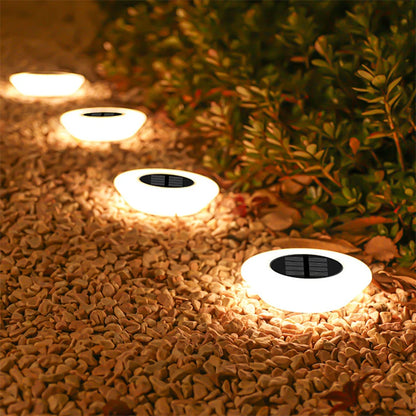 Solar 360° Garden Floor Light | 14 LED IP65 | Warm & White | 1 or 4 Pack