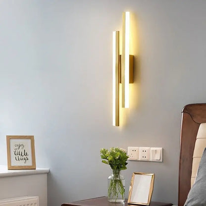 Copper Pipe LED Wall Sconce | Acrylic Shade | Bedroom, Living Room & Corridor
