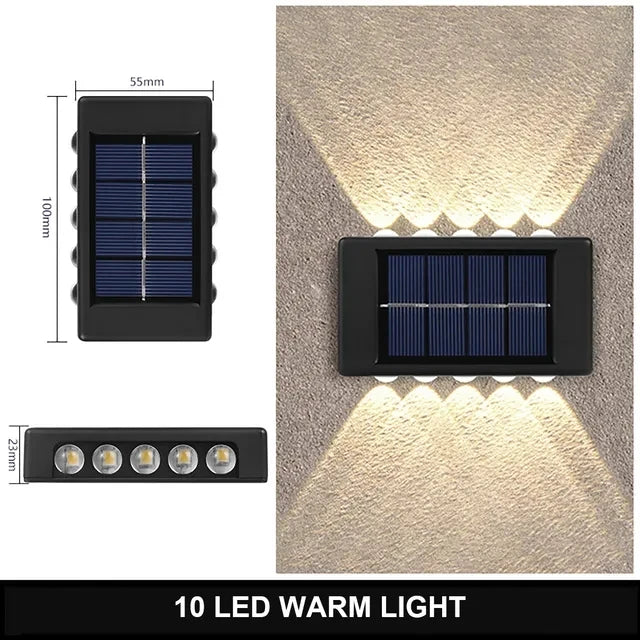Outdoor Solar Wall Light | Warm White | Waterproof | Garden & Balcony