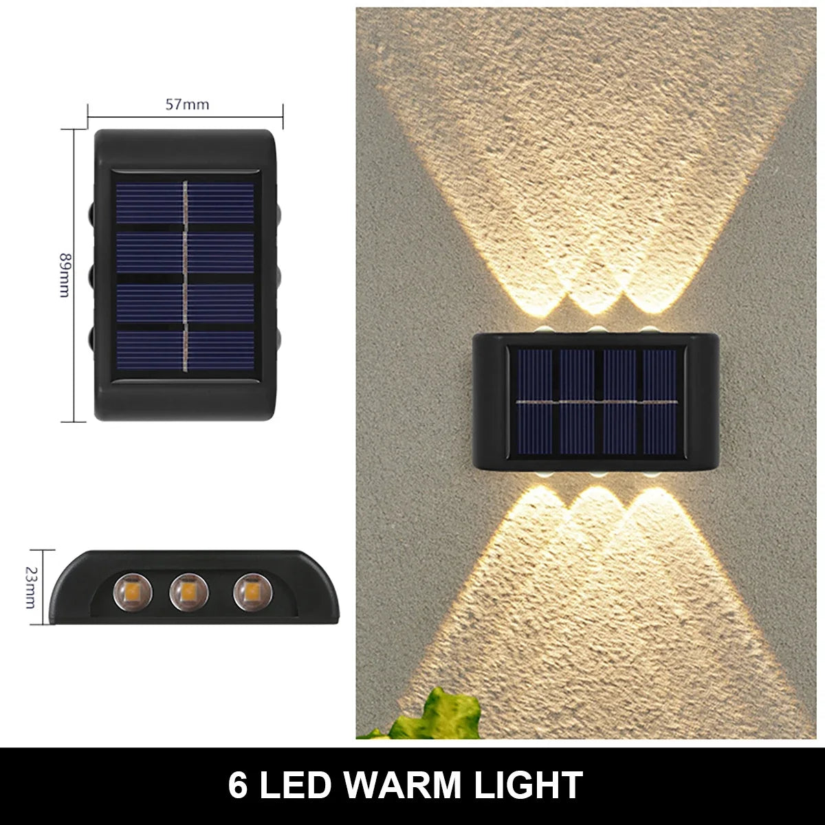 Outdoor Solar Wall Light | Warm White | Waterproof | Garden & Balcony