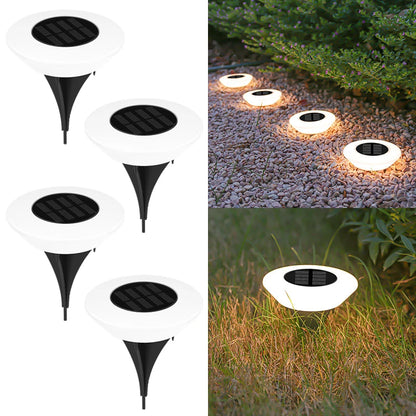 Solar 360° Garden Floor Light | 14 LED IP65 | Warm & White | 1 or 4 Pack