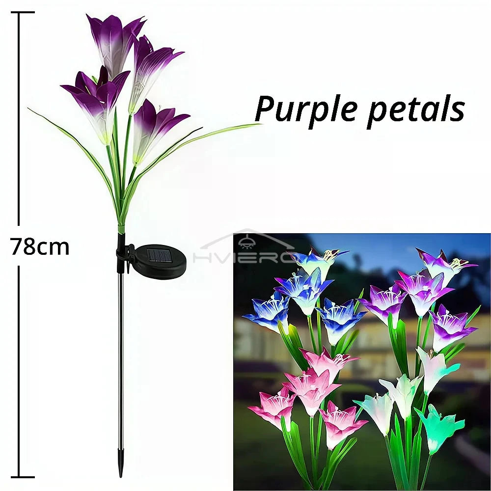 Solar Lily Flower Garden Light | IP65 Waterproof | 3 Colors