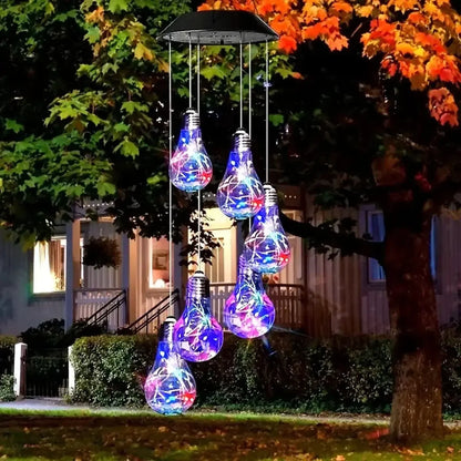Solar Wind Chime Light | 6 RGB LED Pendants | IP65 | Garden Hanging Decor
