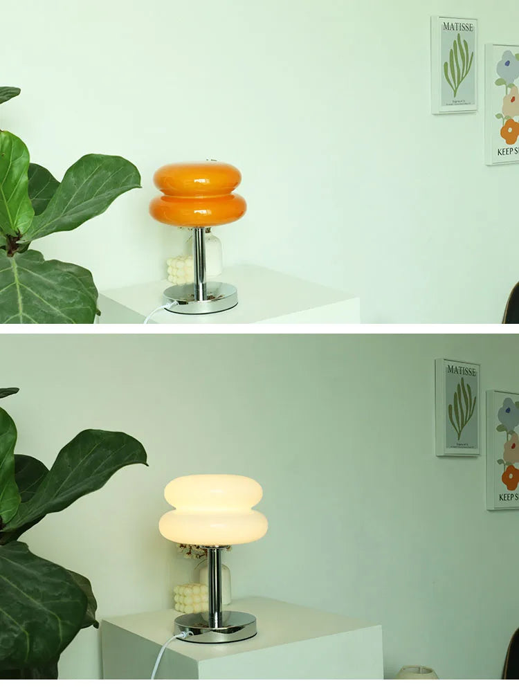 Macaron Glass Table Lamp | 3 Colour Temps | E27 | Bedside