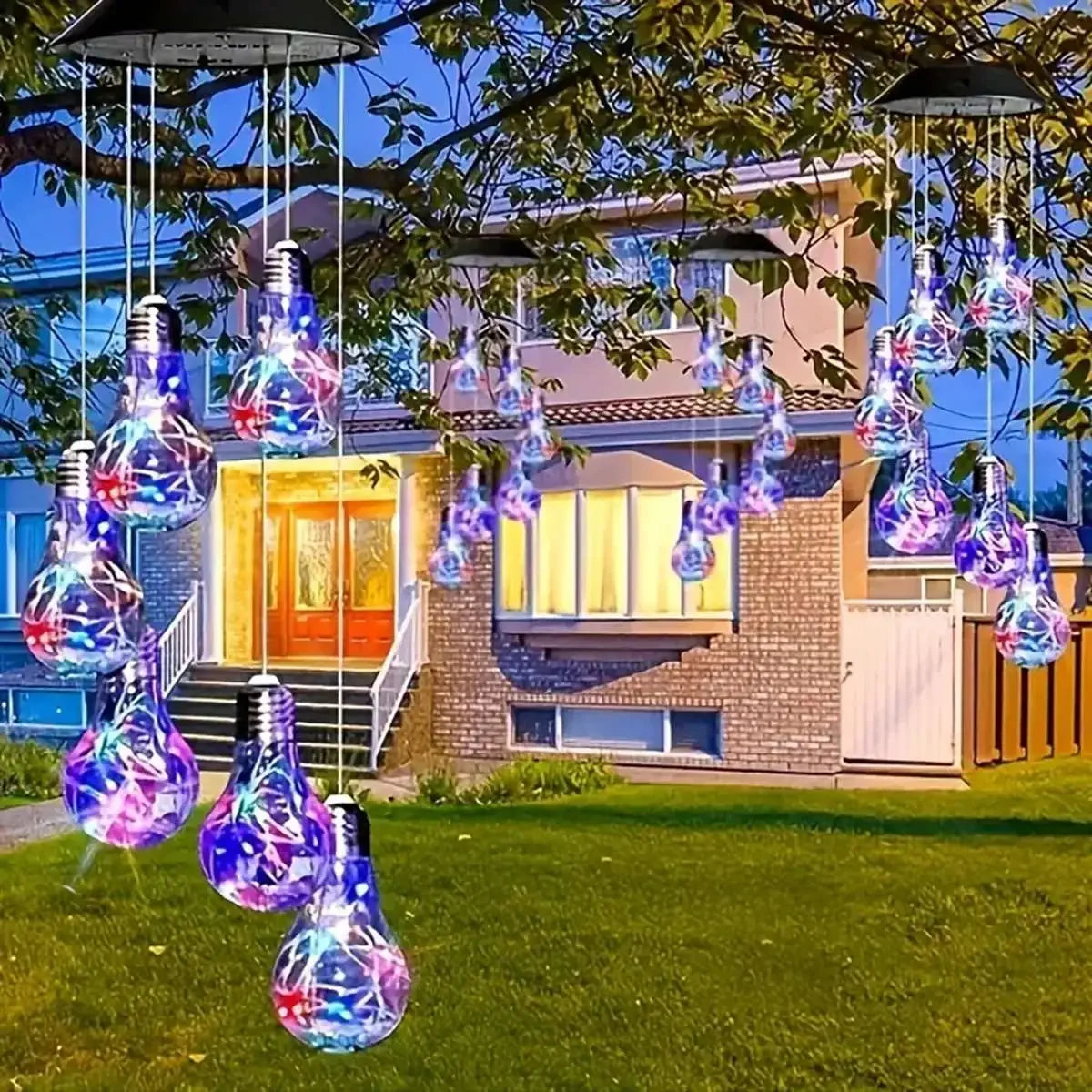 Solar Wind Chime Light | 6 RGB LED Pendants | IP65 | Garden Hanging Decor