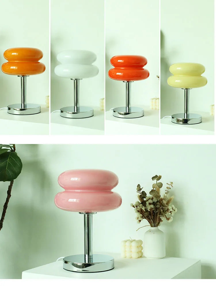 Macaron Glass Table Lamp | 3 Colour Temps | E27 | Bedside
