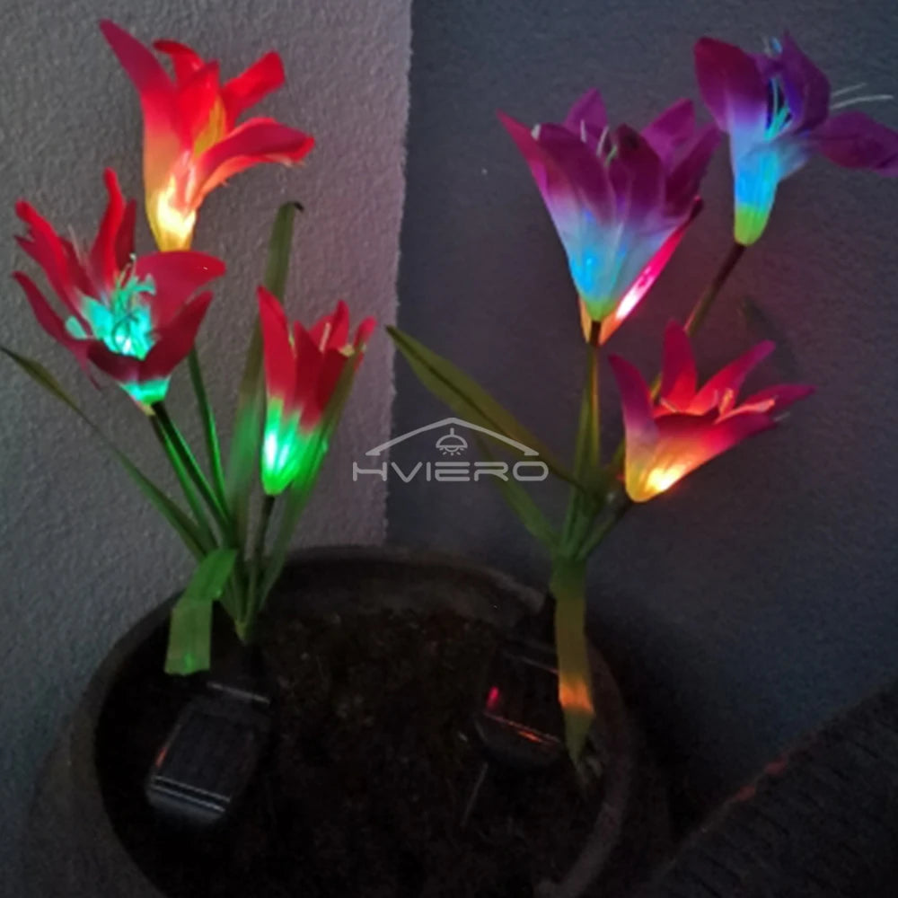 Solar Lily Flower Garden Light | IP65 Waterproof | 3 Colors