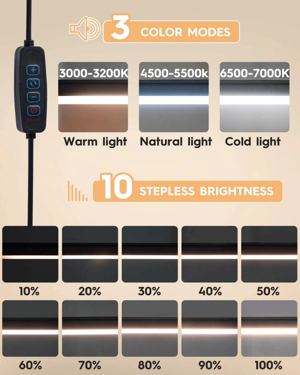 10W LED Desk Lamp with Clamp & Swing Arm