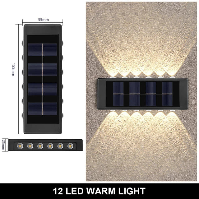 Outdoor Solar Wall Light | Warm White | Waterproof | Garden & Balcony